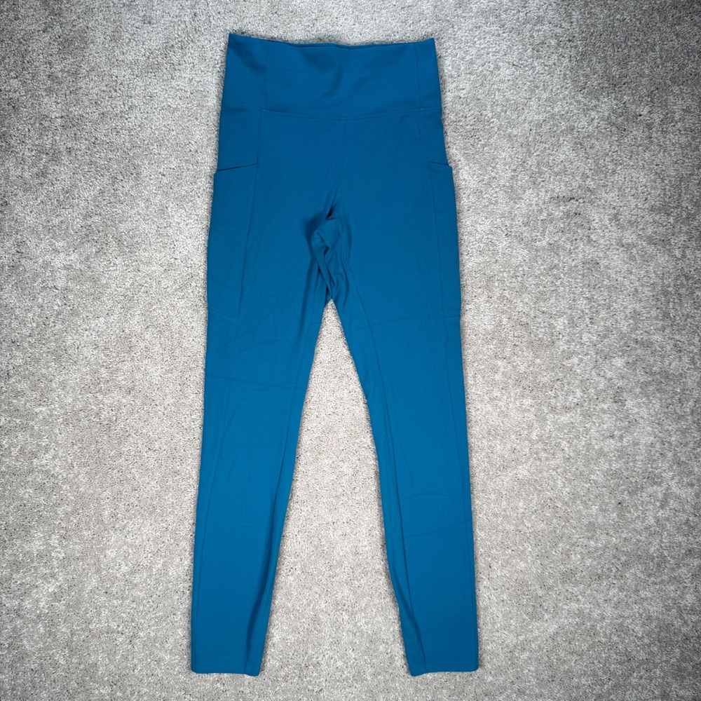REI Cooperative Womens Small Teal High Waisted Active Leggings with Pockets